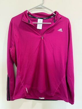 adidas Magenta/Pink Athletic Quarter-Zip Top
